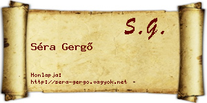 Séra Gergő névjegykártya