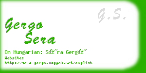 gergo sera business card